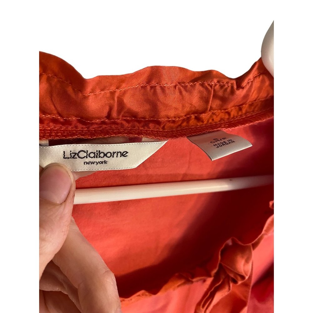 Liz Claiborne New York Coral Red Top Women's S - Picture 5 of 6